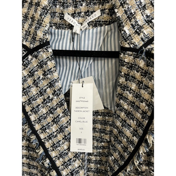 Veronica Beard Theron Tweed Jacket in Blue Women's Size 2 $600 MSRP Business - Picture 2 of 3